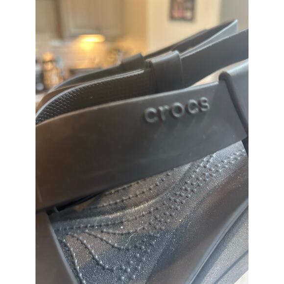 Crocs Platform Liferide Black Sandals - Women's Size 9 - Picture 9 of 9